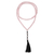 Rose quartz beaded Y-necklace, 'Pink Attraction' - Rose Quartz Long Beaded Y-Necklace from India