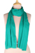 Wool scarf, 'Viridian Muse' - Handwoven Wool Scarf in Viridian from India