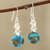 Sterling silver dangle earrings, 'Dancing Fruit' - Round Composite Turquoise Dangle Earrings from India (image 2) thumbail