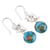Sterling silver dangle earrings, 'Dancing Fruit' - Round Composite Turquoise Dangle Earrings from India (image 2c) thumbail