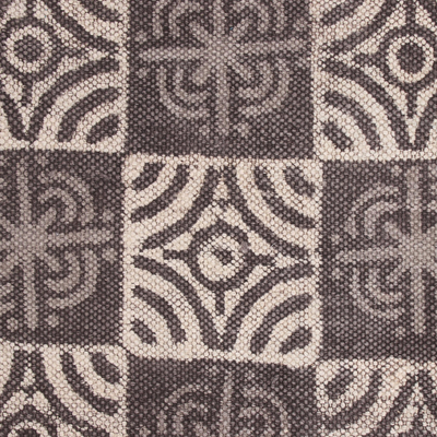 Teppich aus Baumwolle, (4x6) - Teppich aus Baumwolle mit Espresso-Blumenmotiv aus Indien (4x6)