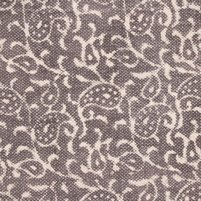 Cotton area rug, 'Espresso Paisleys' (4x6) - Paisley Motif Cotton Area Rug in Espresso from India (4x6)