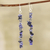 Sodalite beaded dangle earrings, 'Dancing Desire' - Sodalite Beaded Dangle Earrings Crafted in India