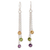 Multi-gemstone dangle earrings, 'Sparkling Dance' - 4.5-Carat Multi-Gemstone Dangle Earrings from India thumbail