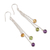 Multi-gemstone dangle earrings, 'Sparkling Dance' - 4.5-Carat Multi-Gemstone Dangle Earrings from India (image 2c) thumbail