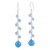Chalcedony beaded dangle earrings, 'Orb Dance' - Blue Chalcedony Beaded Dangle Earrings Crafted in India thumbail