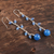 Chalcedony beaded dangle earrings, 'Orb Dance' - Blue Chalcedony Beaded Dangle Earrings Crafted in India (image 2b) thumbail