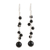 Onyx beaded dangle earrings, 'Orb Dance in Black' - Black Onyx Beaded Dangle Earrings Crafted in India thumbail