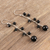 Onyx beaded dangle earrings, 'Orb Dance in Black' - Black Onyx Beaded Dangle Earrings Crafted in India (image 2b) thumbail