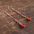 Onyx beaded dangle earrings, 'Orb Dance in Red-Orange' - Red-Orange Onyx Beaded Dangle Earrings Crafted in India (image 2b) thumbail