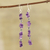 Amethyst beaded dangle earrings, 'Gemstone Glimmer' - Amethyst Beaded Dangle Earrings Crafted in India (image 2) thumbail