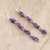 Amethyst beaded dangle earrings, 'Gemstone Glimmer' - Amethyst Beaded Dangle Earrings Crafted in India (image 2b) thumbail