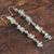 Aquamarine beaded dangle earrings, 'Gemstone Mist' - Aquamarine Beaded Dangle Earrings Crafted in India (image 2b) thumbail