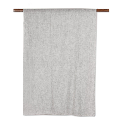 Wool shawl, 'Neutral Grey Allure' - Soft Indian Cashmere Wool Woven Grey Shawl