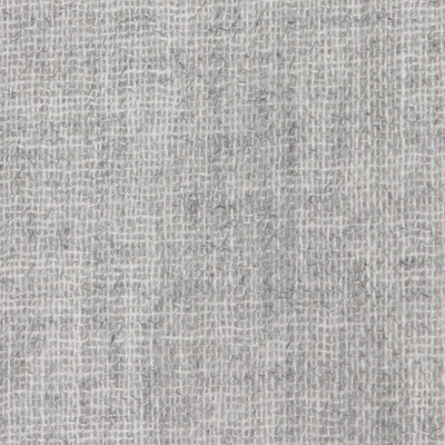 Chal de lana - Mantón gris tejido de lana cachemira india suave