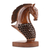 Holzskulptur - Durchbrochene Pferdeskulptur aus Kadam-Holz aus Indien