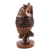 Wood sculpture, 'Midnight Grace in Dark Brown' - Openwork Kadam Wood Owl Sculpture in Dark Brown from India (image 2b) thumbail