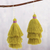 Cotton dangle earrings, 'Tassel Elegance in Maize' - Maize Cotton Tassel Dangle Earrings from India