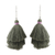 Cotton dangle earrings, 'Tassel Elegance in Moss' - Moss Cotton Tassel Dangle Earrings from India