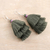 Cotton dangle earrings, 'Tassel Elegance in Moss' - Moss Cotton Tassel Dangle Earrings from India