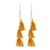 Cotton dangle earrings, 'Dancing Fringe in Ochre' - Long Cotton Tassel Earrings in Ochre from India