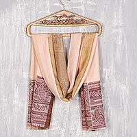 Viscose shawl, 'Chic Paisleys' - Paisley Pattern Wool Shawl Woven in India