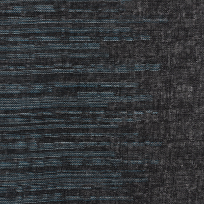 Chal de lana - Chal de lana oscura tricolor tejido en la India