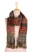 Wool scarf, 'Autumn Waves' - Wave Pattern Wool Scarf from India (image 2a) thumbail