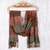Wool scarf, 'Autumn Waves' - Wave Pattern Wool Scarf from India (image 2c) thumbail