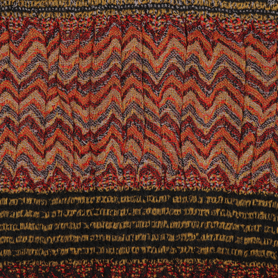 Bufanda de lana - Bufanda de lana con estampado de ondas de la India