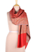 Wool shawl, 'Paisley Glamour' - Paisley Motif Wool Shawl in Poppy from India (image 2a) thumbail