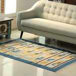 Wool area rug, 'Spiral Brilliance' (4x5.5) - Spiral Pattern Geometric Wool Area Rug from India (4x5.5)