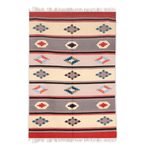 Wool area rug, 'Starry Flair' (4x6) - Artisan Crafted Geometric Wool Area Rug from India (4x6)