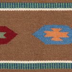 Wool area rug, 'Song of Stars' (4x6) - Geometric and Stripe Pattern Wool Area Rug from India (4x6)