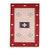 Wool area rug, 'Khaki Geometry' (4x5.5) - Crimson and Khaki Geometric Wool Area Rug from India (4x5.5) thumbail