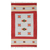Wool area rug, 'Starry Frame' (3x5) - Scarlet and Celadon Wool Area Rug from India (3x5)