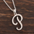 Sterling silver pendant necklace, 'Dancing P' - Sterling Silver Letter P Pendant Necklace from India (image 2b) thumbail