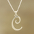 Sterling silver pendant necklace, 'Dancing C' - Sterling Silver Letter C Pendant Necklace from India