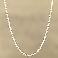 Halskette aus Sterlingsilber, „Simple Appeal“ – Kugelkette aus Sterlingsilber aus Indien