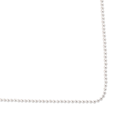 Sterling silver chain necklace, 'Simple Appeal' - Sterling Silver Ball Chain Necklace from India