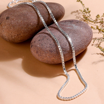 Box Toggle Chain | Sterling Silver Box Chain Necklace | NightRider Jewelry