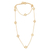 Vergoldete lange Halskette „Golden Cubes“ - Vergoldete Würfelstation-Halskette aus Sterlingsilber aus Indien