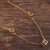 Collar estación largo baño oro, 'Golden Cubes' - Collar de estación de cubo de plata de ley chapada en oro de India