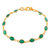 Gold plated onyx link bracelet, 'Verdant Glitz' - 11-Carat Gold Plated Green Onyx Link Bracelet from India (image 2a) thumbail