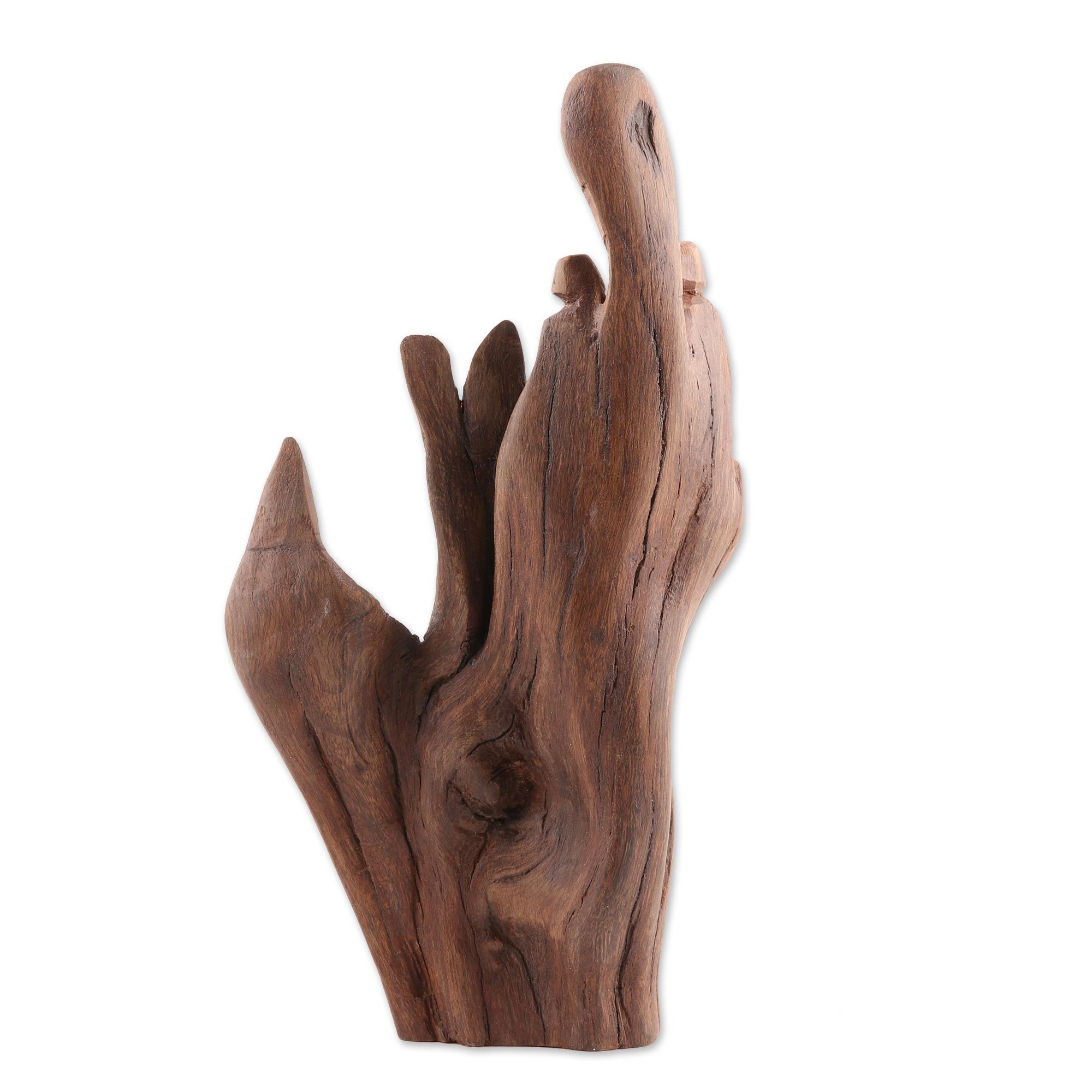 Handmade Abstract Driftwood Sculpture from India Memories of the Past