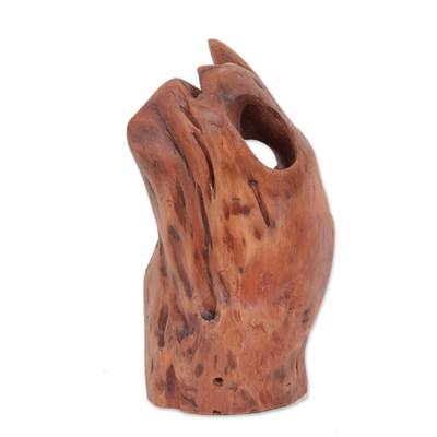 Driftwood sculpture, 'Cherished Memories' - Wavy Tun Driftwood Sculpture Crafted in India