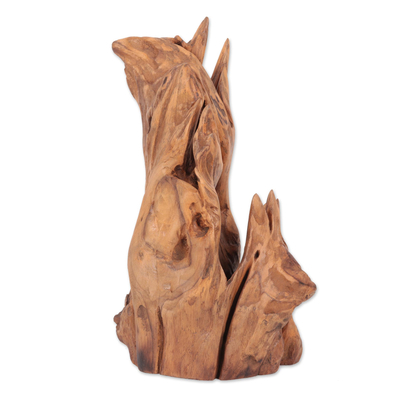 Escultura de madera flotante - Escultura de Sal Driftwood hecha a mano por un artista indio