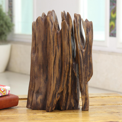 Treibholzskulptur - Skulptur aus natürlichem Sal-Treibholz, hergestellt in Indien