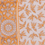 Bufanda de algodón con estampado en bloques, 'Saffron Garden' - Bufanda de algodón con estampado en bloques con motivo de hojas en azafrán de la India