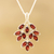 Garnet pendant necklace, 'Glittering Autumn' - Marquise Garnet Pendant Necklace Crafted in India thumbail